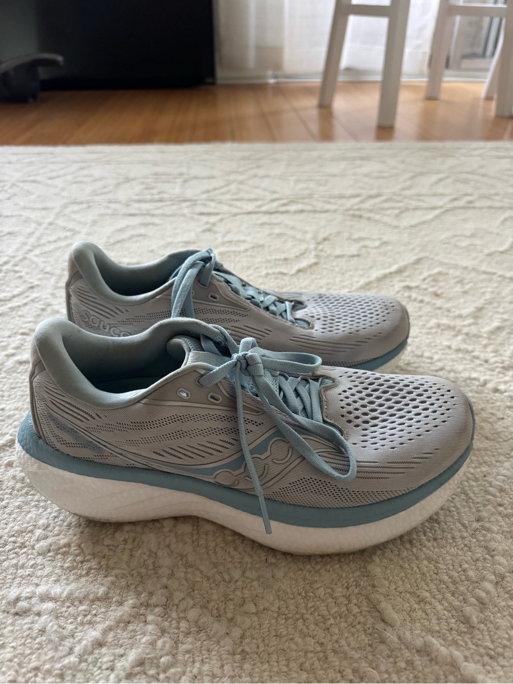 Like New, Saucony Women's Light Blue and Grey Running Sneakers - Worn twice